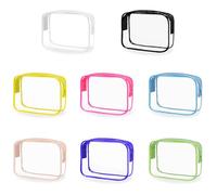 Swpeet 8Pcs 8 Couleur 5.7 × 2.36 × 3.9 "Sacs de Maquillage Transparents en PVC avec Fermeture éclaire, Sacs de Stockage cosmétiques imperméables, Sacs de Maquillage Portable