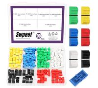 Swpeet 90 pièces 6 couleurs 8 x 1,2 mm Potentiomètre à glissière droite Kit d'assortiment d'arbre d'insertion de bouton à poussée plate, Potentiomètres Fader Knobs Caps à droite Remplacement