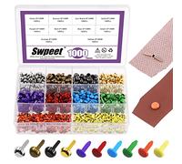 Swpeet Assortiment de 1 000 pièces, 10 couleurs et 2 types, 8 x 14 mm/15 mm, tête ronde et champignon, attaches en papier, attaches parisiennes et bas de sac, kit pour scrapbooking et fabrication de