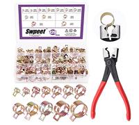 Swpeet Assortiment de 121 colliers de serrage à ressort - 7-22 mm CV Boot Hose Clip Pinces, colliers de serrage en silicone pour tuyaux sous vide, clips à air basse pression