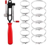Swpeet Assortiment de 13 colliers de serrage CV avec joint de serrage CV, 12 bandes à sertir, 1 outil de serrage de coffre CV, outil de serrage robuste sans trou pour la plupart des voitures