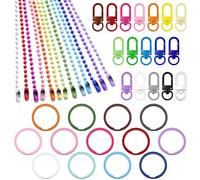 Swpeet Assortiment de 160 anneaux toriques à ressort et fermoirs mousquetons de couleurs mélangées pour la fabrication de bijoux