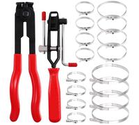 Swpeet Assortiment de 18 colliers de serrage CV avec pince de serrage CV et pince de serrage pour joint CV - 16 bandes à sertir, 1 pince de serrage de coffre CV, 1 outil de serrage CV pour la plupart