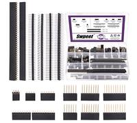Swpeet Assortiment de 190 connecteurs à broches mâles et femelles, 14 types de 2,54 mm, aiguille longue et courte femelle, broches courbes, broches à broches droites