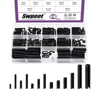 Swpeet Assortiment de 416 pièces de 13 tailles M1,5 M2 M2,5 M3 M4 M5 M6 noir avec étui de rangement, goupille à ressort fendue en acier noir pour réparation automobile
