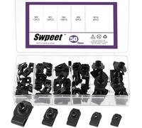 Swpeet Assortiment de 50 clips en U en acier carbone M4 M5 M6 M8 M10 pour voiture, écrous en U, écrous en U, fixations à ressort pour panneau de porte de tableau de bord, intérieur compatible avec la