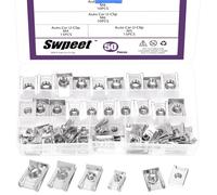 Swpeet Assortiment de 50 clips en U M4 M5 M6 M8 en acier inoxydable 304 pour voiture, écrous en U, écrous en U, fixations à ressort pour panneau de porte de tableau de bord, intérieur compatible avec
