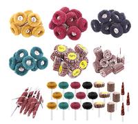Swpeet Assortiment de 50 disques abrasifs à lamelles abrasives, grain 80, tige conique de 0,3 cm et 25 mm grain 120 180 320 400 avec tige de 3 mm