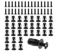 Swpeet Assortiment de 60 écrous à tête fraisée M6 creux avec vis à métaux à tête fraisée plate, écrous pétales filetés, écrous d'expansion, vis cruciformes à tête plate pour fer à mur creux