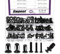Swpeet Assortiment de 90 écrous creux M4 M5 M6 avec vis à tête fraisée plate, écrous pétales, écrous d'expansion, vis cruciformes à tête plate pour mur creux