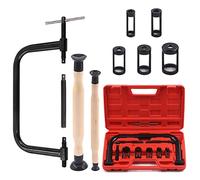 Swpeet Assortiment d'outils de compresseur de ressort de soupape 13 pièces, comprenant 5 adaptateurs poussoirs, vis d'extension, jeu de valve et barre de compression pour moto, voiture, petit véhicule