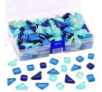 Swpeet Carreaux de mosaïque en verre de 0,5 kg - Vitrail pour travaux manuels, couleurs et motifs mélangés (carreaux de mosaïque E)