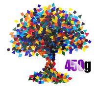 Swpeet Carreaux de mosaïque triangulaires de couleur mélangée avec récipient de rangement et véritables carreaux de mosaïque triangulaires parfaits pour la décoration