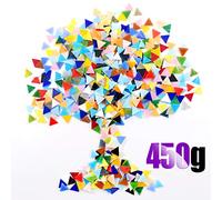 Swpeet Carreaux de mosaïque triangulaires de couleur mélangée avec récipient de rangement et véritables carreaux de mosaïque triangulaires parfaits pour la décoration de la maison et les travaux