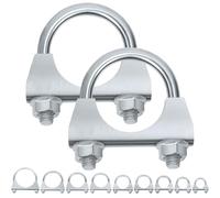 Swpeet Collier de serrage en U galvanisé - 1-1/2,38 mm - Pince universelle pour silencieux - Argenté