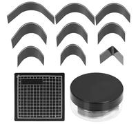 Swpeet Cuir Trou Punch Set 11Pcs 10 tailles poinçon d'angle en cuir en acier au carbone avec kits d'assortiment de mat de règle en caoutchouc, poinçon d'extrémité d'angle en, tondeuse de bord