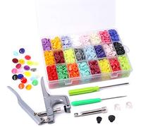 Swpeet de haute qualité 384 pcs 24 couleurs Plastique T5 Boutons à pression avec l'aide de boutons-pression de pinces, plastique SE fixe Outil à Main Fermeture