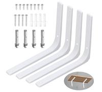 Swpeet ensemble de 4 pièces 12 "L x 10" support mural en métal, support de support de support flottant robuste, kit de support en l pour joints décoratifs, contient des vis 20 / 40mm, des ancrages