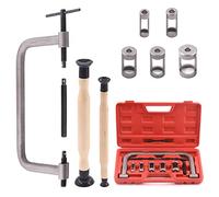 Swpeet Kit d'assortiment de 13 outils compresseurs de ressort de soupape, comprenant 5 adaptateurs poussoirs, vis d'extension, ensemble de rodoir de soupape et barre de compression pour moto, voiture