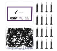 Swpeet Kit de 150 pièces de clous en acier noir de 3/4", assortiment de clous de finition, clous muraux, clous en bois, clous pour pierre de béton, clous 2x20mm galvanisés