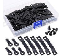 Swpeet Kit de 160 crochets pour photos, y compris 80 pièces de cadre à dents de scie, crochets à double trou et 80 boutons à vis, parfait pour la décoration de la maison - Noir