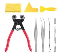 Swpeet Kit de 8 outils pour mosaïque, comprenant une pince coupe-mosaïque en verre très résistante, une pince coupante à roulettes, 2 grattoirs, 2 pinces à épiler, 1 crochet à double extrémité