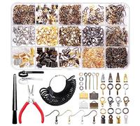 Swpeet Kit de fabrication de bijoux - 1466 pièces avec 40 styles d'apprêts, pinces, baguier, anneaux ouverts pour la fabrication de colliers