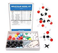 Swpeet Kit de modèle moléculaire 125 pièces pour modèle moléculaire inorganique et organique pour enseignant et étudiant - 54 atomes et 70 liens et 1 outil de retrait de maillons courts - Jouets