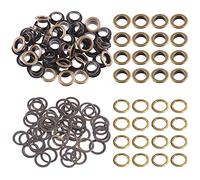 Swpeet Kit d'œillets en bronze, 12 mm, œillets métalliques épais pour la réparation de toile, cuir, rideaux, 100 sets, 200 pièces