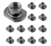 Swpeet Lot de 10 écrous à souder M12 noirs en forme de T, vis à métaux UNC en acier au carbone UNC, fixations de capot de soudage, écrous de soudure métriques en forme de T pour meubles, véhicules