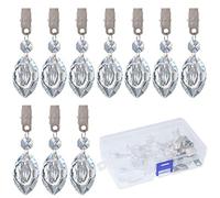 Swpeet Lot de 10 Poids de Nappe avec Clips en Métal - En Verre Cristal - Prismes en Forme de Larme pour Tables de Pique-Nique