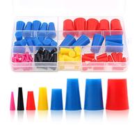 Swpeet Lot de 100 bouchons de protection coniques en caoutchouc de silicone haute température parfaits pour le revêtement en poudre, la peinture, l'anodisation, le placage et le sablage de médias