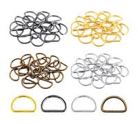 Swpeet Lot de 120 anneaux en D semi-circulaires en métal multi-usages pour sacs et accessoires de bricolage (couleurs mélangées, 1,6 cm) - 30 mm