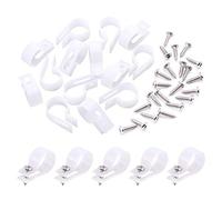 Swpeet Lot de 120 clips de serrage en plastique nylon blanc de 1,9 cm pour câbles de type R, clips de fixation pour cordon de montage avec 120 vis pour la gestion des fils (1,9 cm, blanc)