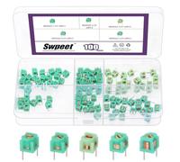 Swpeet Lot de 120 pièces 25pcs 5 types 6mm x 10/15/20/25/30mm Kit d'assortiment d'inducteurs à plomb radial du noyau de, 1/1.2/1.3mm Fil 7.5/10.5/12.5/20.5/19.9 (Inductance de bobine réglable-N1)