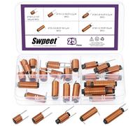 Swpeet Lot de 120 pièces 25pcs 5 types 6mm x 10/15/20/25/30mm Kit d'assortiment d'inducteurs à plomb radial du noyau de, 1/1.2/1.3mm Fil 7.5/10.5/12.5/20.5/19.9 (Circle Wire Ferrite Core Inductors)