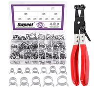 Swpeet Lot de 121 colliers de serrage à ressort Dacromet de 7 à 22 mm, en silicone sous vide et assortiment de colliers de serrage à air