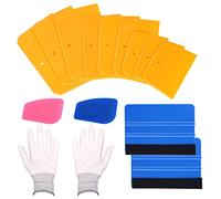 Swpeet Lot de 14 épandeurs de mastic de carrosserie 2,83" 4" 5" 6" avec kit d'assortiment de gants de protection, incluant épandeurs en plastique pour mastic de carrosserie automobile, épandeur de