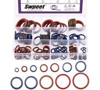 Swpeet Lot de 145 joints toriques auto-centrés - 12 tailles et 2 couleurs - Rondelle d'étanchéité collée NBR métrique en métal - Kit de joints d'étanchéité pour automobile M6 M8 M10 M12 M14 M16 M18