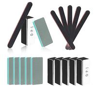 Swpeet Lot de 15 bâtons de polissage rectangulaires en plastique argenté de 3 styles, bâtons de ponçage double face, tampons de ponçage pour bijoux