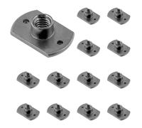 Swpeet Lot de 15 écrous à souder M6 noirs en forme de T, base à languette, vis à métaux UNC en acier au carbone, fixations de capot de soudage, 2 projections, idéal pour meubles, véhicules, roulettes
