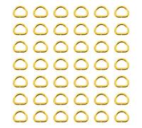 Swpeet Lot de 150 anneaux en D en métal multi-usages assortis, doré, 1/2 Inch