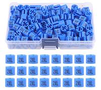 Swpeet Lot de 150 cintres Bleus 【 Tailles XXL 】 Marqueurs de Taille en Plastique avec Code Couleur pour cintres en Fil métallique avec boîte de Rangement