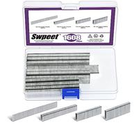 Swpeet Lot de 1609 agrafes en acier calibre 18 - 4 tailles : K413 K419 K425 F15 - Environ 6,3 mm x 1,27 cm - 3/4" - 2,5 cm - Finition galvanisée pour agrafeuse pneumatique et électrique Cloueuse Brad