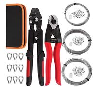 Swpeet Lot de 165 outils de sertissage professionnel jusqu'à 2,2 mm et coupe-câble, manchon à double boucle de sertissage en aluminium avec cosses en acier inoxydable et 3 tailles