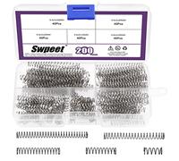 Swpeet Lot de 200 ressorts de compression de 5 tailles différentes en acier inoxydable pour réparation de magasin et maison, longueur de 1 à 5 cm, diamètre extérieur de 0,5 cm, longueur de 10 à 50 mm