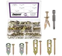 Swpeet Lot de 201 ancrages autoperceuses pour cloison sèche - 4 tailles - Sans perçage ni trous dans le mur - Pour TV, vélo, sangles d'étagère, décoration de rideaux