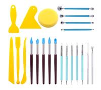 Swpeet Lot de 22 kits d'outils de sculpture d'argile à modeler, stylet à bille, outils de poterie, stylos à pointe en caoutchouc, outils d'argile en plastique, aiguille à argile pour la fabrication de
