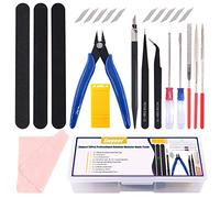 Swpeet Lot de 24 outils de base compatibles avec Gundam Modeler avec récipient en plastique - Kit professionnel pour maquette Gundam - Kit d'outils pour construction de maquettes débutants, loisirs, assemblage