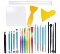 Swpeet Lot de 24 outils de sculpture en argile à modeler avec poignée en bois double face pour sculpture de poterie (N0.1 24 pièces pour pâte à modeler